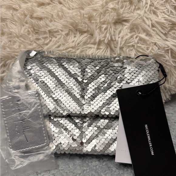 Nicole Miller Silver Sequin Women\'s Bag NWT